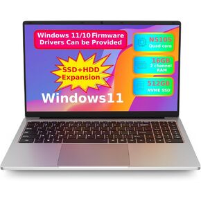 OTVOC Laptop 15.6 inch Windows 11, Celeron JasperLake N5105, Quad Core, Up to 2.9GHz, 16GB RAM, 512GB NVME SSD,Up to 4TB, 15.6" FHD IPS 1920x1080, HDMI, HDD, Type-C, RJ45, Support Windows 10, Silver