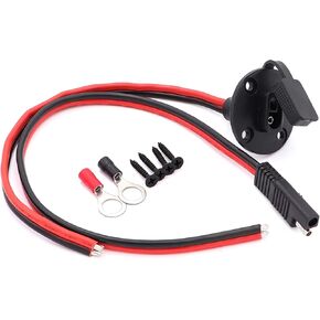 1ft 10AWG Solar Weatherproof SAE Power Socket Sidewall Port + 1.3ft SAE Connector Extension Cable