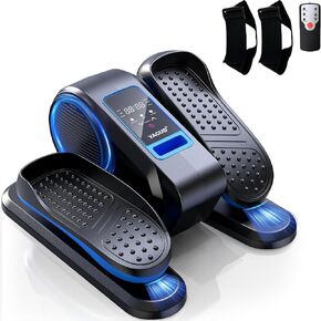 Under Desk Elliptical Machine, Electric Ellipse Leg Exerciser for Senior, 12 Adjustable Speeds Quiet and Portable Seated Pedal Exerciser for Training with Remote Control.Blue