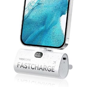 VEEKTOMX Small Portable Charger for iPhone, Fast Charging Power Bank Mini 5000mAh Battery Pack Compatible with iPhone 14/14 plus/14 Pro Max/13/13Pro Max/12/12Mini/11/XR/XS/X/8/,Travel Essentials