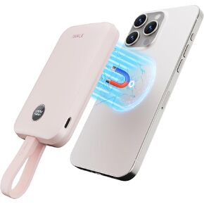 iWALK Magnetic Portable Charger 10000mAh: Qi2 Certified 15W Wireless Power Bank 30W Fast Charging with USB-C Cable, Battery Pack with LED Display for iPhone 16/15/14/13/12 Series, Samsung Galaxy S24