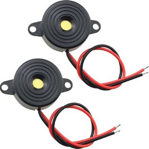 MEETOOT Piezo Electric Tone Buzzer Alarm DC 3-24V 30x15mm High Decibel Continuous Sounder Electronic Buzzer Alarm for Physics Circuits Continuous Sound