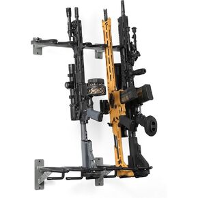 Savior Equipment Wall-Mount Rifle Rack Tactical Shotgun Carbine Firearm Free-Standing Gun Display Indoor Storage Rack - Heavy Duty Steel, 6-Slot Holds up to 150 Lbs