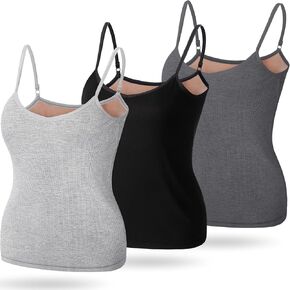 Xtinmee Thermal Tank Top for Women Spaghetti Straps Camisole Fleece Lined Camisole Underwear Vest