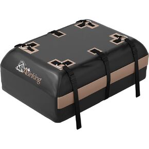 𝟯𝙭 𝙎𝘼𝙁𝙀𝙍 Car Rooftop Cargo Carrier Bag 21 Cubic Feet, 100% Waterproof Rooftop Cargo Bag with Military-Grade Straps, Fits All Vehicles with/Without Roof Rack - Full Set Car Top Carrier