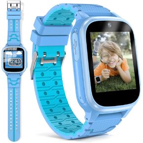 Smart Watch for Kids Boys Girls - Kids Smart Watches with 15 Games,Habit Tracker,2 Camera,10 Stories, Watch for Kids Boys Girls Ages 3-10(Blue)