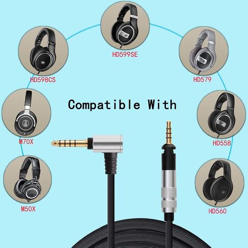 4.4mm Balance HD598 Cable Upgraded for Sennheiser HD518 HD519 HD558 HD569 HD579 HD598 HD598 HD599 CS SE SR Headphones, Suitable for M11Plus M15 M17 Audio Player (4.4mm-1.5m/4.9 Feet) in Saudi Arabia