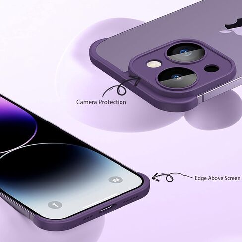 جراب Losin متوافق مع هاتف iPhone 15، تصميم بدون حدود، حماية عدسة الكاميرا، نحيف وخفيف الوزن، ناعم من السيليكون بدون إطار، غطاء مقاوم للصدمات للرجال والنساء، أسود in Kuwait