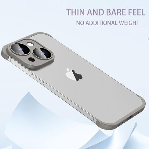 Losin Compatible with iPhone 15 Plus Case Borderless Design Camera Lens Protection Slim Thin Lightweight Soft Silicone Frameless Case Shockproof Bumper Cover for Men and Women, Gray in Saudi Arabia