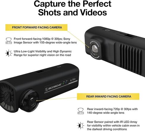 Scosche NEXC2128-XCES0 Full HD Two-Way Smart Dash Cam Powered by Nexar with Suction Cup and 128GB Memory in Saudi Arabia