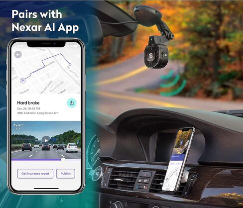 Scosche NEXC2128-XCES0 Full HD Two-Way Smart Dash Cam Powered by Nexar with Suction Cup and 128GB Memory in Saudi Arabia