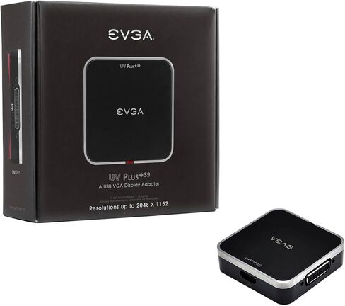 EVGA UVPlus+ 39 USB VGA DVI/HDMI/USB3.0/يدعم دقة 1920x1200 أو 2048x1152 (100-U3-UV39-KR) in Kuwait