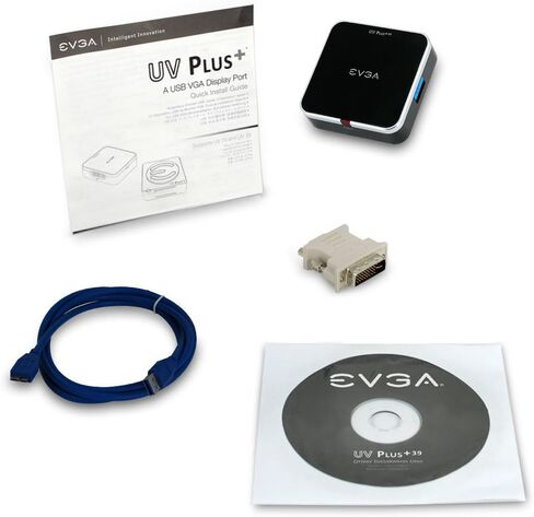 EVGA UVPlus+ 39 USB VGA DVI/HDMI/USB3.0/يدعم دقة 1920x1200 أو 2048x1152 (100-U3-UV39-KR) in Kuwait