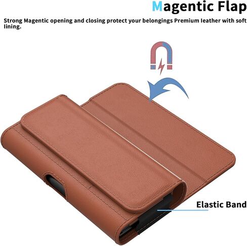 Leather Phone Holster Men Belt for Samsung Galaxy Z Fold 6 Case,Z Fold 5 Case,Z Fold 4 Case,Carrying Phone Pouch Galaxy Z Fold Case Wallet Phone Belt Holder with Clip Loop Card Holder in Saudi Arabia
