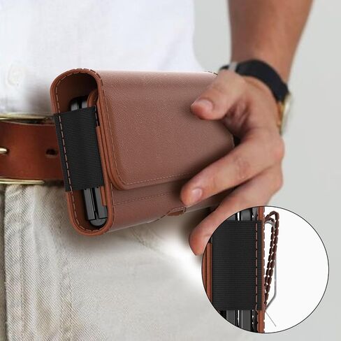 Leather Phone Holster Men Belt for Samsung Galaxy Z Fold 6 Case,Z Fold 5 Case,Z Fold 4 Case,Carrying Phone Pouch Galaxy Z Fold Case Wallet Phone Belt Holder with Clip Loop Card Holder in Saudi Arabia