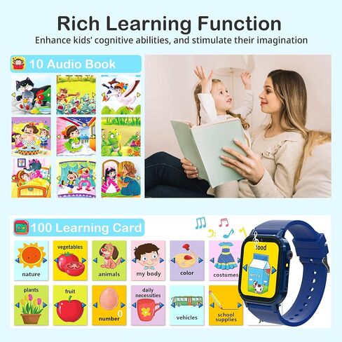 Kids Smart Watches for Boys 4-12 Toys, 32 Puzzle Games, 1.69" HD Touch Screen, Camera, Music & Video Player, Pedometer, Alarm Clock, Calculator, Audiobooks, Birthday Gifts for 5 6 7 Years Old Boys Toy in Saudi Arabia