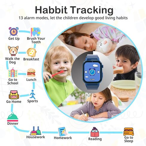 Kids Smart Watches for Boys 4-12 Toys, 32 Puzzle Games, 1.69" HD Touch Screen, Camera, Music & Video Player, Pedometer, Alarm Clock, Calculator, Audiobooks, Birthday Gifts for 5 6 7 Years Old Boys Toy in Saudi Arabia