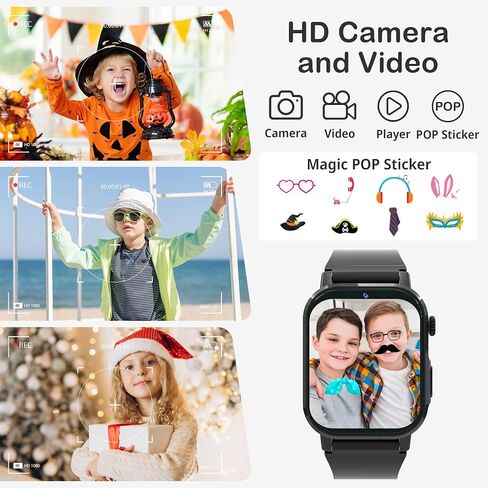 Kids Smart Watches for Boys 4-12 Toys, 32 Puzzle Games, 1.69" HD Touch Screen, Camera, Music & Video Player, Pedometer, Alarm Clock, Calculator, Audiobooks, Birthday Gifts for 5 6 7 Years Old Boys Toy in Saudi Arabia