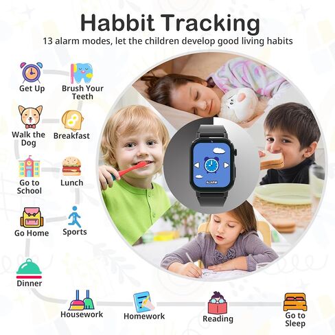 Kids Smart Watches for Boys 4-12 Toys, 32 Puzzle Games, 1.69" HD Touch Screen, Camera, Music & Video Player, Pedometer, Alarm Clock, Calculator, Audiobooks, Birthday Gifts for 5 6 7 Years Old Boys Toy in Saudi Arabia