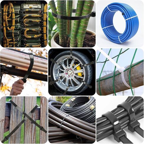 Pasow Zip Ties شديدة التحمل - 250 رطلاً من ربطات الكابلات الكبيرة في الهواء الطلق 26 بوصة 25 حزمة من ربطات عنق النايلون المقاومة للأشعة فوق البنفسجية مع قطع الأسلاك (أسود) in Saudi Arabia