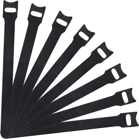 Attmu 50 PCS Reusable Fastening Cable Ties, Microfiber Cloth 6-Inch Hook and Loop Cord Ties, Black in Saudi Arabia