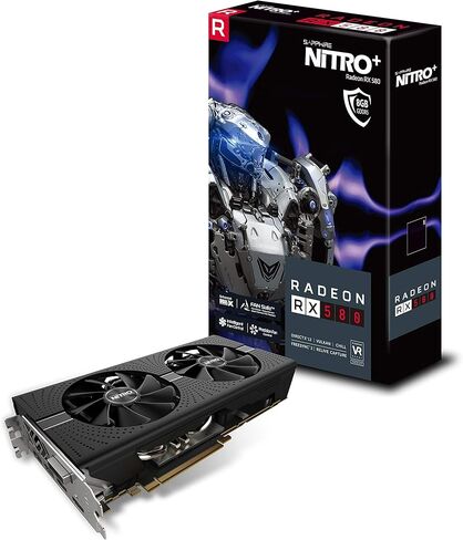 Sapphire 11265-01-20G Radeon Nitro+ RX 580 8GB GDDR5 Dual HDMI / DVI-D / Dual DP with Backplate (UEFI) PCI-E Graphics Card (Renewed) in Saudi Arabia