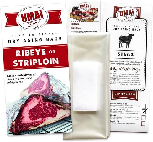 UMAi Dry Aging Bag for Steaks - Pack of 3 I Dry Age Bags for Meat, Ribeye & Striploin Steak up to 12-18lbs, Home Steak Ager Refrigerator Bags, NO Vacuum Sealer Required, Tender Aged Beef in 28-45 Days in Saudi Arabia