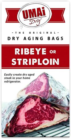UMAi Dry Aging Bag for Steaks - Pack of 3 I Dry Age Bags for Meat, Ribeye & Striploin Steak up to 12-18lbs, Home Steak Ager Refrigerator Bags, NO Vacuum Sealer Required, Tender Aged Beef in 28-45 Days in Saudi Arabia