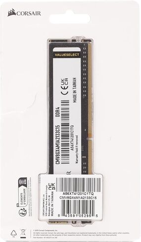مجموعة ذاكرة الوصول العشوائي Corsair 8 جيجابايت (1 × 8 جيجابايت) 2133 ميجاهرتز CL15 288-Pin DIMM DDR4 (CMV8GX4M1A2133C15) in Saudi Arabia