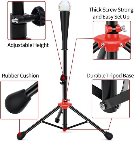 Zdgao Baseball Batting tee for Adults and Youth Teens, Adjustable Height 27 to 46 inches for Hitting Training Practice, with Carrying Bag in Kuwait