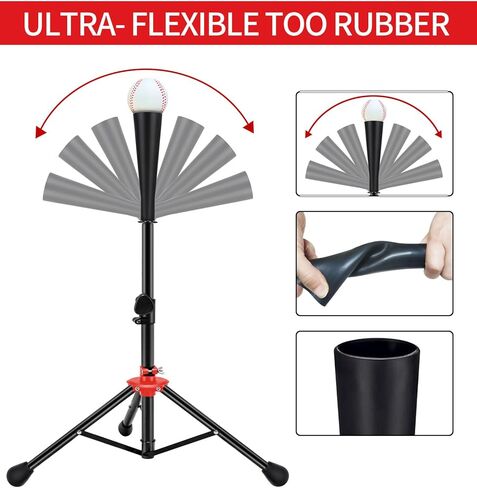 Zdgao Baseball Batting tee for Adults and Youth Teens, Adjustable Height 27 to 46 inches for Hitting Training Practice, with Carrying Bag in Kuwait