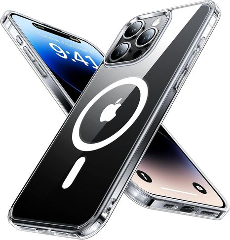حافظة هاتف iPhone 15 Pro Max مغناطيسية قوية، [متوافقة مع MagSafe] [تم اختبار السقوط من الدرجة العسكرية] غطاء حماية نحيف وشفاف غير لامع مقاوم للصدمات لهاتف iPhone 15 Pro Max، أسود in Saudi Arabia