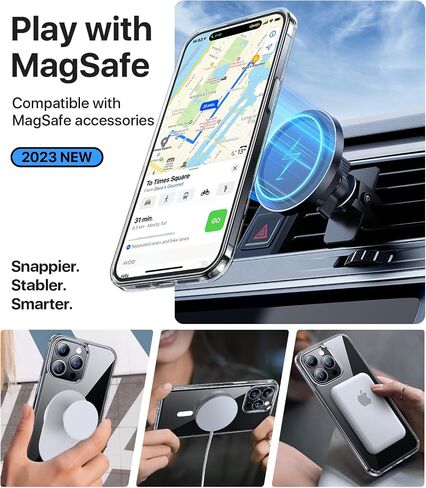 حافظة هاتف iPhone 15 Pro Max مغناطيسية قوية، [متوافقة مع MagSafe] [تم اختبار السقوط من الدرجة العسكرية] غطاء حماية نحيف وشفاف غير لامع مقاوم للصدمات لهاتف iPhone 15 Pro Max، أسود in Saudi Arabia