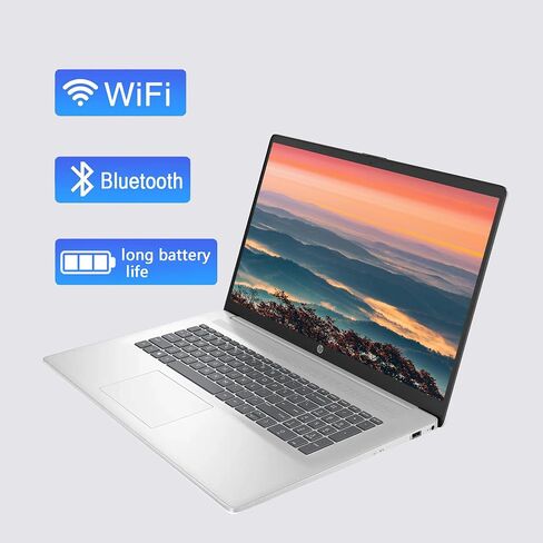 HP 17 Laptop, 17.3" FHD Display, 32GB RAM, 1TB SSD, AMD Ryzen 5 Processor(Beats i7-1165G7, Up to 4.3GHz), Webcam, Numeric Keypad, Long Battery Life, Windows 11 Home, Alpacatec Accessories, Silver in Saudi Arabia