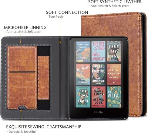 CoBak Case with Stand for Kindle Paperwhite 12th Gen 2024 Released (7") & Kindle Colorsoft Signature Edition - Durable PU Leather Cover with Auto Sleep Wake, Card Slot, Hand Strap Feature in Saudi Arabia