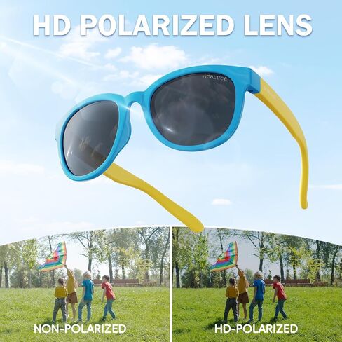 ACBLUCE Kids Polarized Sunglasses Sport Youth Baseball Cycling Sun Glasses TPEE Unbreakable Frame for Boys Girls Age 5-13 in Kuwait