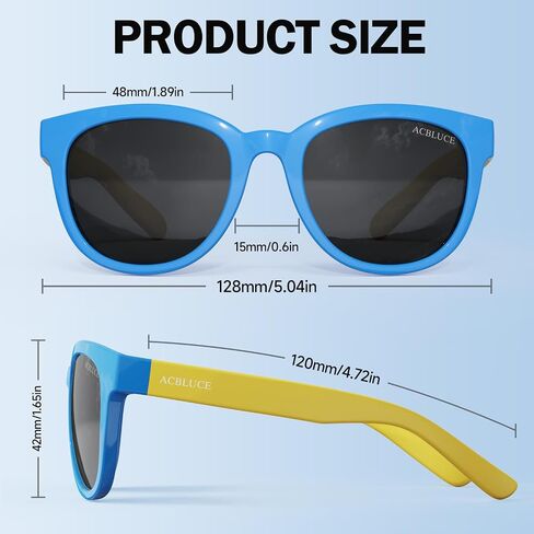 ACBLUCE Kids Polarized Sunglasses Sport Youth Baseball Cycling Sun Glasses TPEE Unbreakable Frame for Boys Girls Age 5-13 in Kuwait