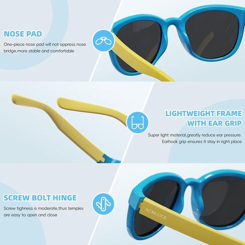 ACBLUCE Kids Polarized Sunglasses Sport Youth Baseball Cycling Sun Glasses TPEE Unbreakable Frame for Boys Girls Age 5-13 in Kuwait