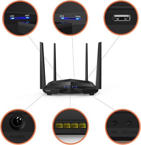 راوتر تيندا AC1200 الذكي واي فاي ثنائي النطاق، جيجابت إيثرنت (AC10U) in Kuwait