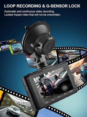 Dash Cam Front and Rear, 4K+1080P FHD Dash Camera for Cars with 64GB SD Card, Built-in WiFi GPS, 3’’ IPS Screen, Night Vision, 170°Wide Angle, G-Sensor, Loop Recording and Parking Monitor in Saudi Arabia