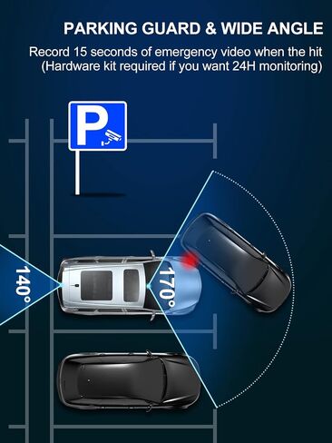 Dash Cam Front and Rear, 4K+1080P FHD Dash Camera for Cars with 64GB SD Card, Built-in WiFi GPS, 3’’ IPS Screen, Night Vision, 170°Wide Angle, G-Sensor, Loop Recording and Parking Monitor in Saudi Arabia