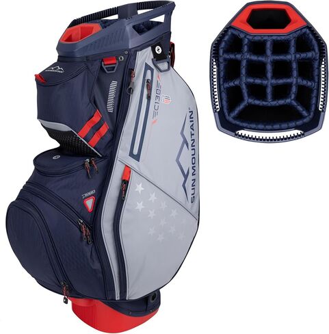 Sun Mountain C-130 14 Way Golf Bag with Full-Length Dividers and 11 Pockets for Ultimate Convenience - Lightweight Golf Cart Bag with Cart Strap Pass-Through Ideal for Golf Carts - Sand Camo in Kuwait
