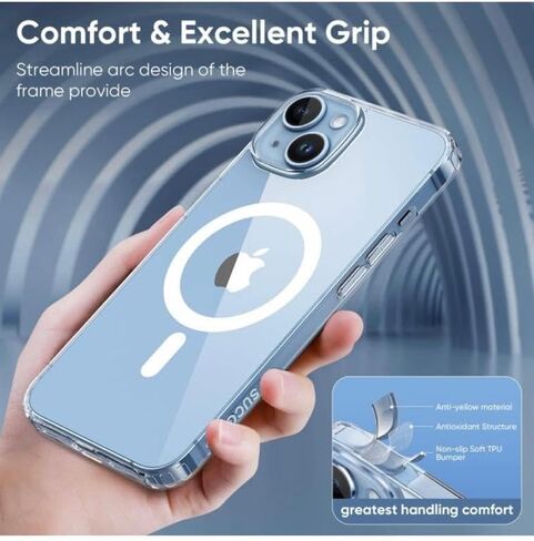 Back Cover for i Phone 14 Plus,Shockproof Military-Grade Protection, Classic Hybrid Clear case in Saudi Arabia