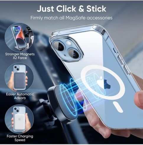 Back Cover for i Phone 14 Plus,Shockproof Military-Grade Protection, Classic Hybrid Clear case in Saudi Arabia