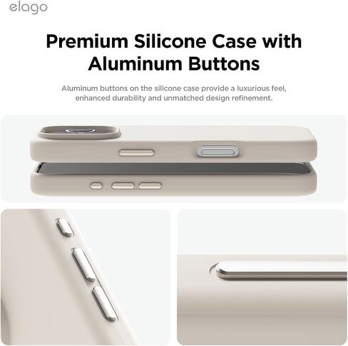elago Magnetic Silicone Case Compatible with iPhone 16 Pro Max Case 6.9 Inch Compatible with All MagSafe Accessories - Built-in Magnets, Soft Grip Silicone, Shockproof [Stone] in Saudi Arabia