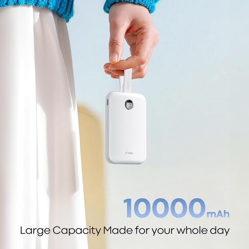 iWALK Magnetic Portable Charger 10000mAh: Qi2 Certified 15W Wireless Power Bank 30W Fast Charging with USB-C Cable, Battery Pack with LED Display for iPhone 16/15/14/13/12 Series, Samsung Galaxy S24 in Kuwait