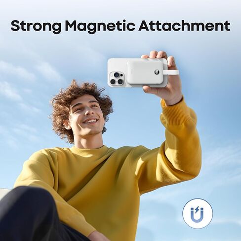 iWALK Magnetic Portable Charger 10000mAh: Qi2 Certified 15W Wireless Power Bank 30W Fast Charging with USB-C Cable, Battery Pack with LED Display for iPhone 16/15/14/13/12 Series, Samsung Galaxy S24 in Kuwait