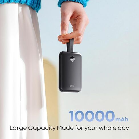 iWALK Magnetic Portable Charger 10000mAh: Qi2 Certified 15W Wireless Power Bank 30W Fast Charging with USB-C Cable, Battery Pack with LED Display for iPhone 16/15/14/13/12 Series, Samsung Galaxy S24 in Kuwait