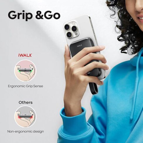 iWALK Magnetic Portable Charger 10000mAh: Qi2 Certified 15W Wireless Power Bank 30W Fast Charging with USB-C Cable, Battery Pack with LED Display for iPhone 16/15/14/13/12 Series, Samsung Galaxy S24 in Kuwait