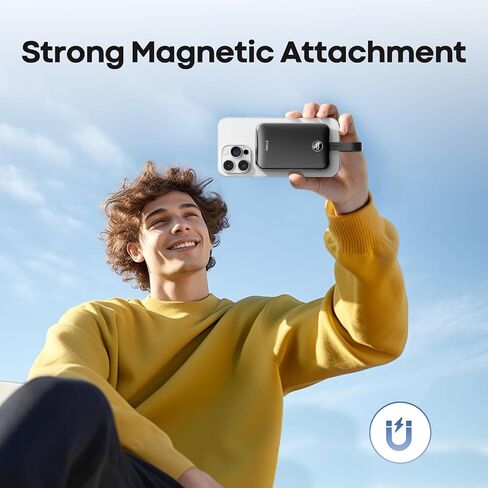 iWALK Magnetic Portable Charger 10000mAh: Qi2 Certified 15W Wireless Power Bank 30W Fast Charging with USB-C Cable, Battery Pack with LED Display for iPhone 16/15/14/13/12 Series, Samsung Galaxy S24 in Kuwait
